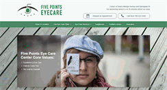 Desktop Screenshot of fivepointseyecare.com
