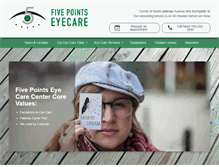 Tablet Screenshot of fivepointseyecare.com